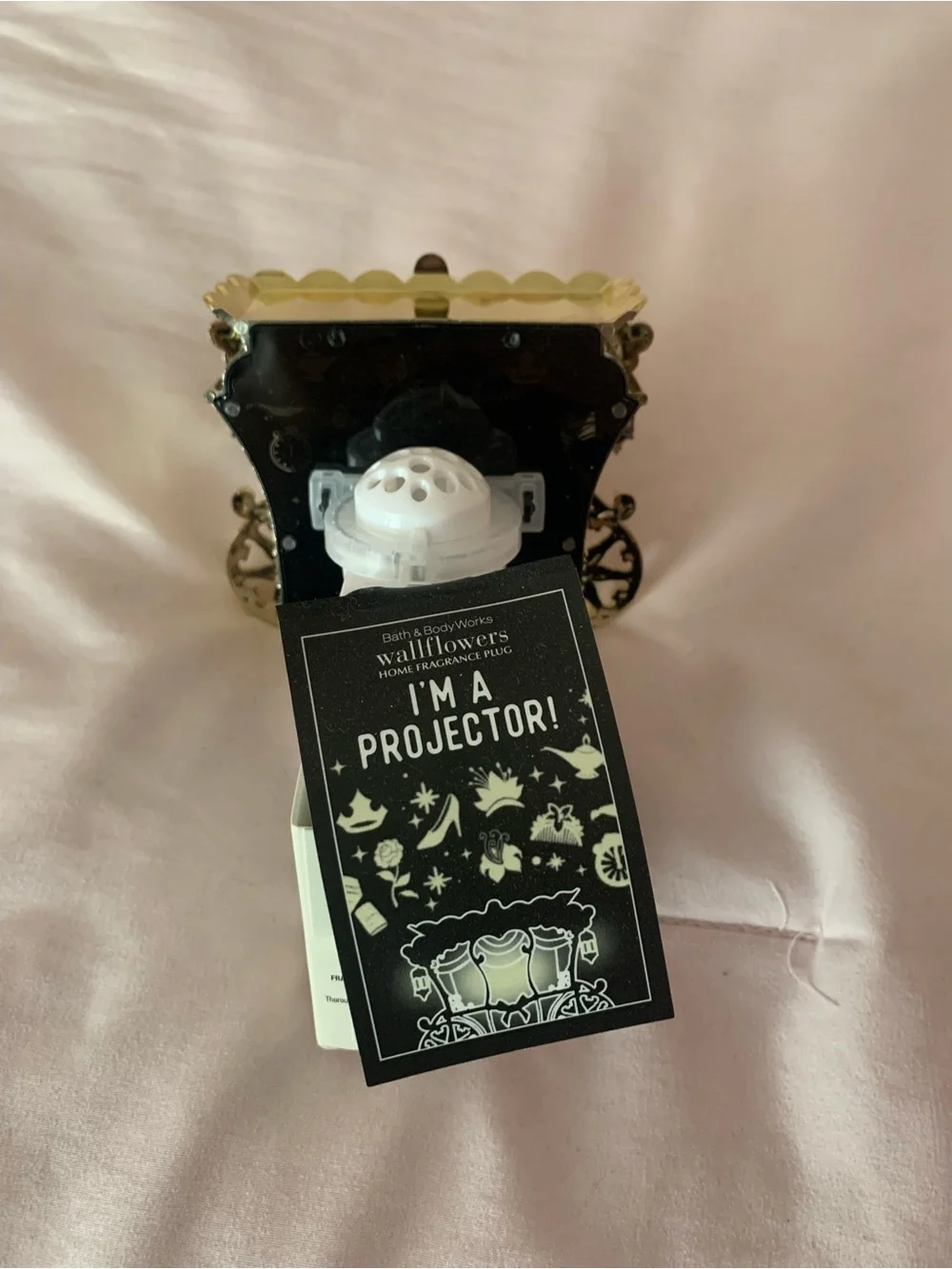 Bath & Body Works Gold and White Princess Carriage Wallflower Holder